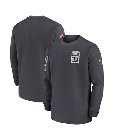 Nike Men's Anthracite New York Giants Salute To Service Edge Lockup Long Sleeve T-Shirt