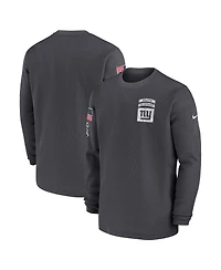 Nike Men's Anthracite New York Giants Salute To Service Edge Lockup Long Sleeve T-Shirt
