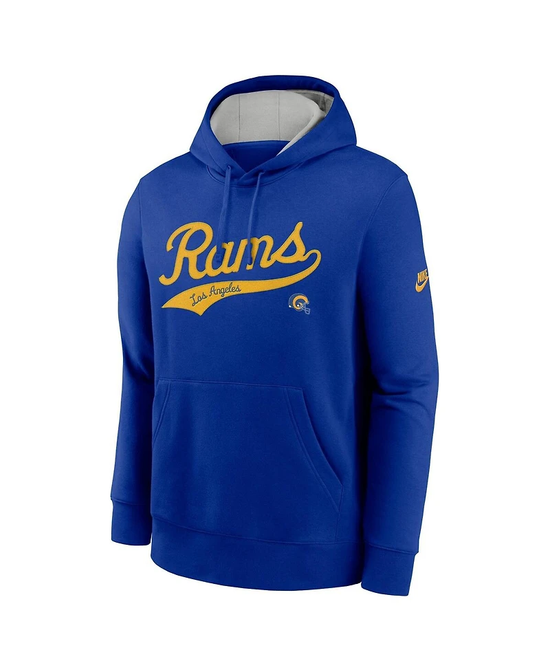 Nike Men's Royal Los Angeles Rams Rewind Club Logo Pullover Hoodie