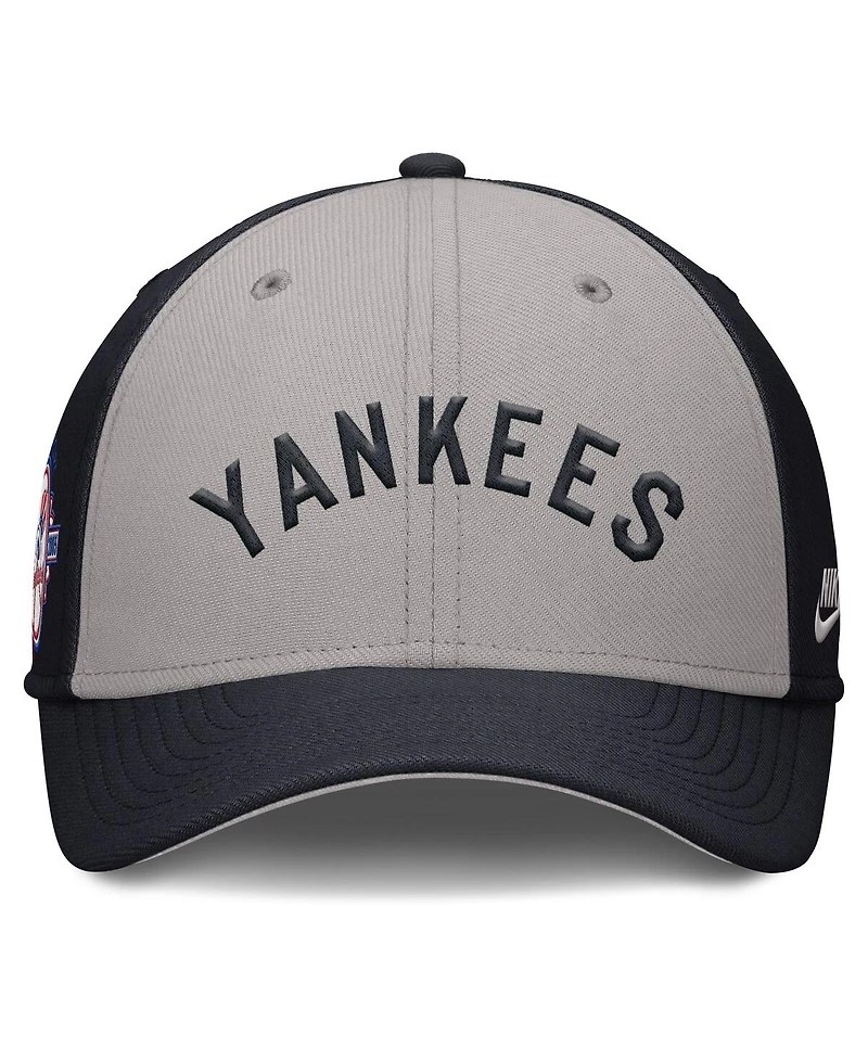 Nike Men's Navy/Gray New York Yankees Rise Swoosh Performance Flex Hat