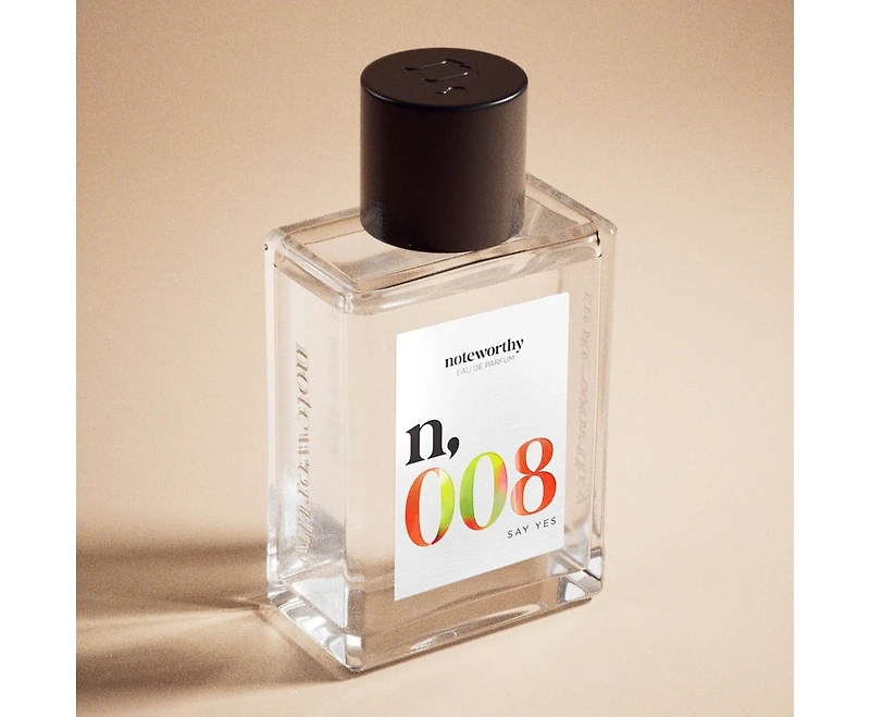 Noteworthy n,008 Say Yes Eau de Parfum 100ml – A Captivating Blend of Pear, Jasmine & Sandalwood | Modern Unisex Luxury Fragrance