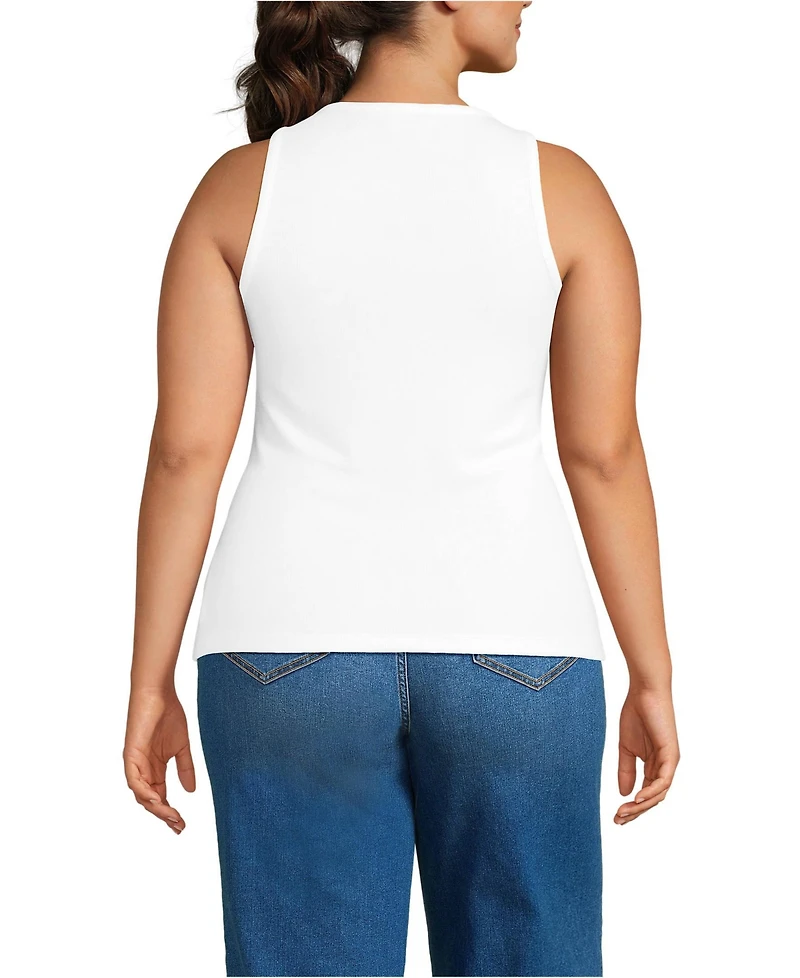 Lands' End Plus Drapey Rib Skimming Tank Top