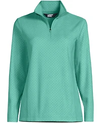 Lands' End Women's Embossed Quarter Zip Fleece Pullover