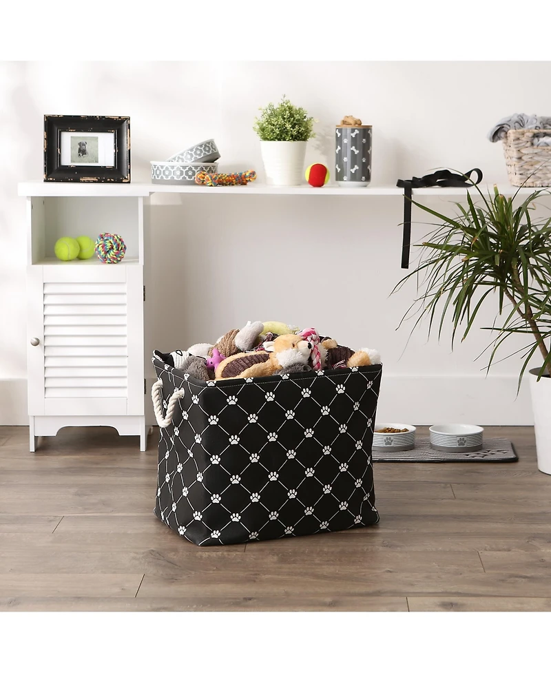 Bone Dry Collapsible Pet Storage Bin Trellis Paw Print
