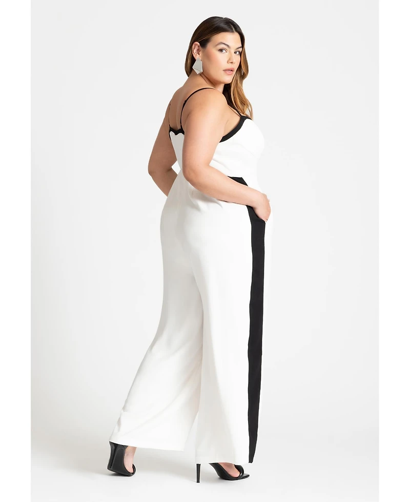 Eloquii Women's Jumpsuit W Contrast Details