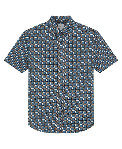 Ben Sherman Men's Retro Geo Print Short Sleeve Shirt