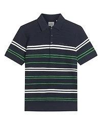 Ben Sherman Men's Herringbone Stripe Short Sleeve Polo Shirt