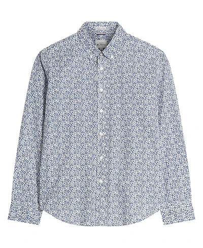 Ben Sherman Men's Mono Floral Print Long Sleeve Shirt