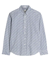 Ben Sherman Men's Mono Floral Print Long Sleeve Shirt