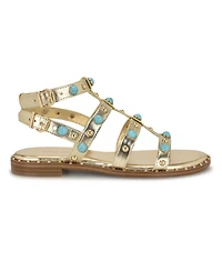 Nine West Women's Mindela Embellished Flat Gladiator Sandals