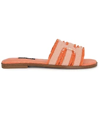 Nine West Women's Germanny Frayed Flat Slide Sandals