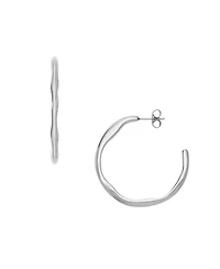 Skagen Women's Moderne Stak Silver-Tone Stainless Steel Hoop Earrings