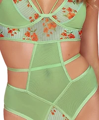 Hauty Women's 1PC Floral Embroidered Bodysuit Lingerie