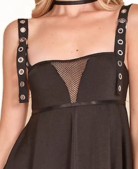 Hauty Women's 1PC Babydoll Lingerie with Twill Straps and Working Silver Buckles