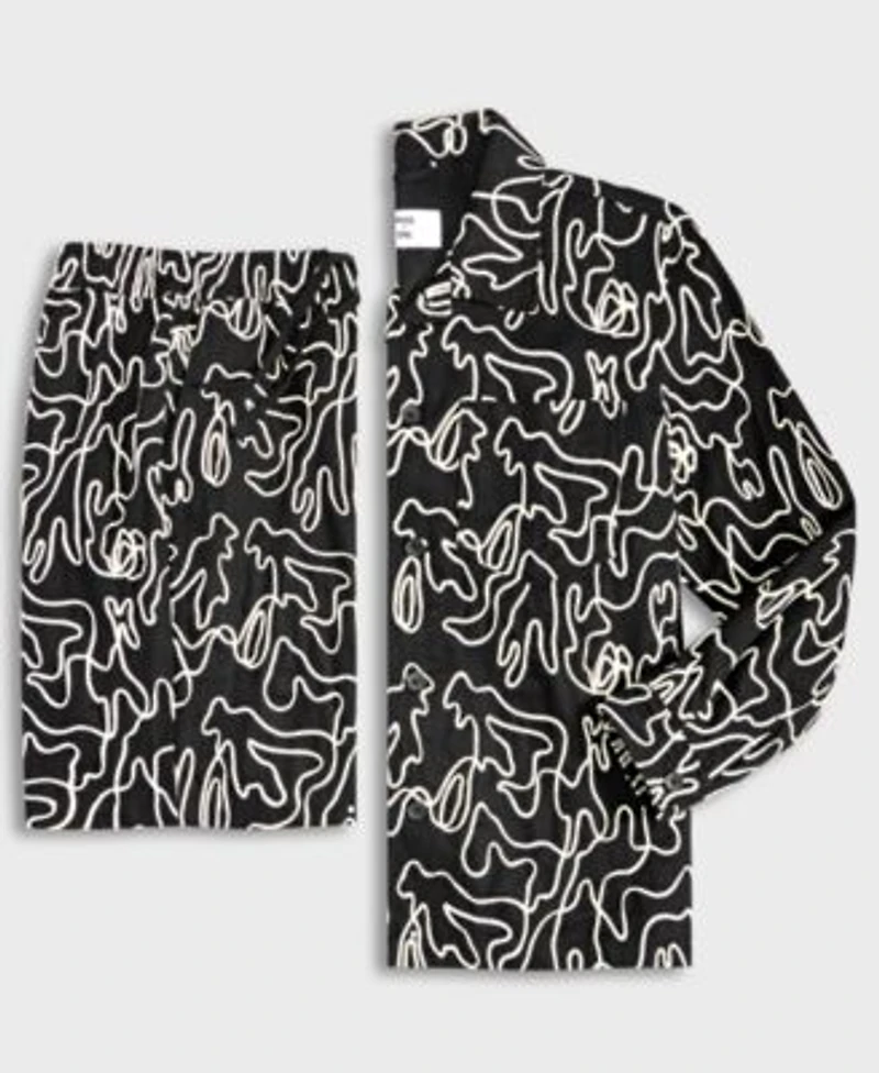 Mode Of One Mens Floral Embroidered Shacket Shorts Exclusively At Macys