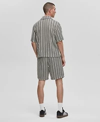 Mode Of One Mens Relaxed Fit Vertical Stripe Button Up Shirt Shorts Exclusively At Macys