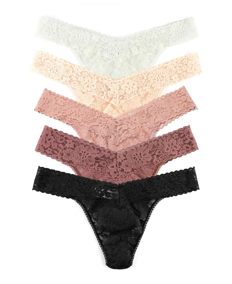 Hanky Panky Women's Daily Lace Original Rise Thong Underwear 5 pack