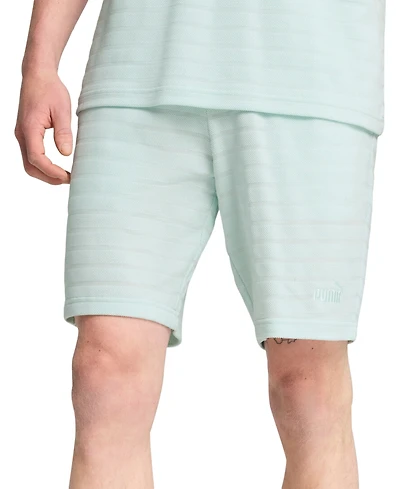 Puma Men's Ess Elevated Regular-Fit Textured Stripe 9" Shorts