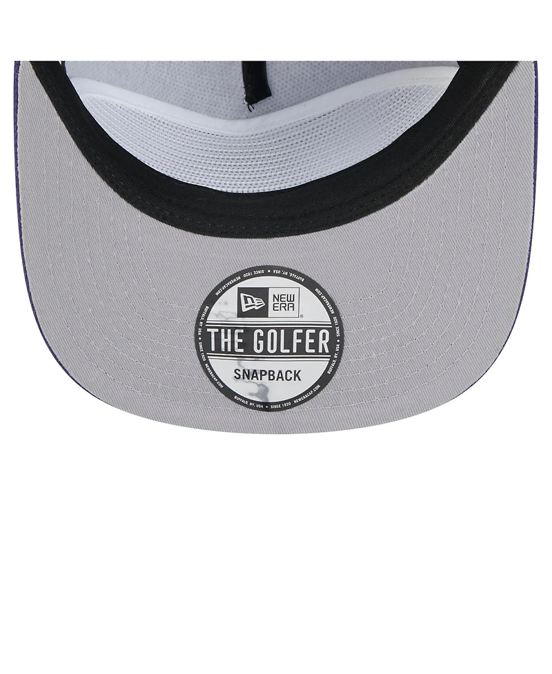 New Era Men's Purple Phoenix Suns Oversized Puff Print Logo Golfer Snapback Hat