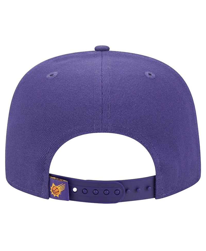 New Era Men's Purple Phoenix Suns Oversized Puff Print Logo Golfer Snapback Hat