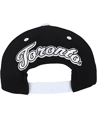 Mitchell & Ness Men's Black/White Toronto Maple Leaf's Backside Script Two-Tone Pro Crown Adjustable Hat