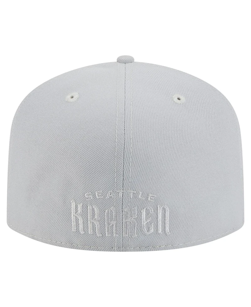 New Era Men's Gray Seattle Kraken Color Pack A-Frame 59FIFTY Fitted Hat