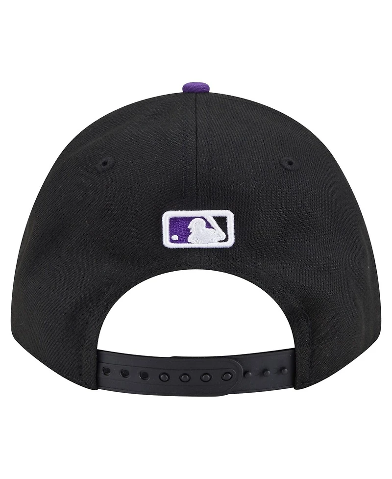 New Era Big Boys and Girls Black Colorado Rockies Player Replica 9FORTY Adjustable Hat