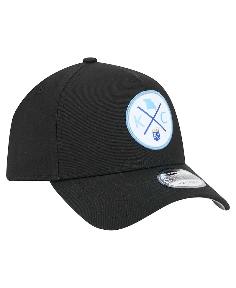 New Era Men's Black Kansas City Royals 9FORTY A-Frame Adjustable Hat