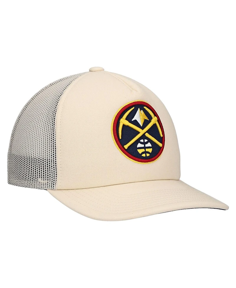 Mitchell & Ness Men's Cream Denver Nuggets Trucker Adjustable Hat