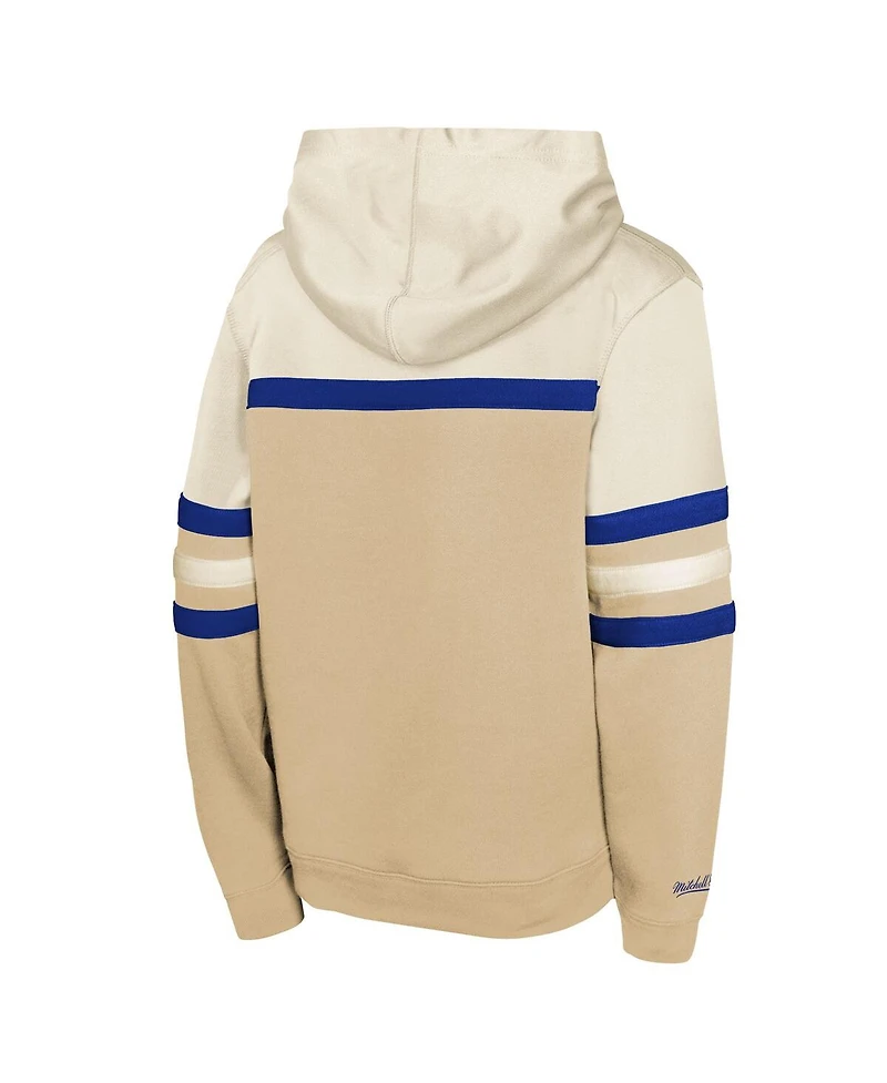 Mitchell & Ness Men's Cream Los Angeles Dodgers Head Coach Pullover Hoodie