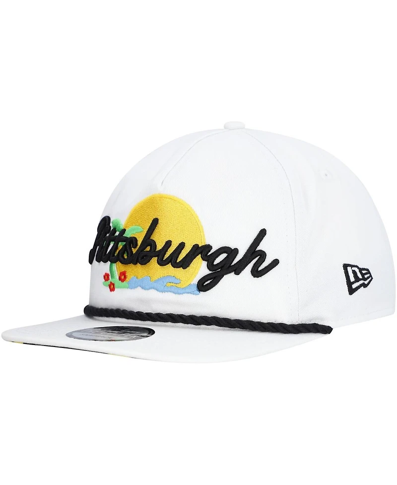 New Era Men's White Pittsburgh Pirates Paradise Golfer Adjustable Hat