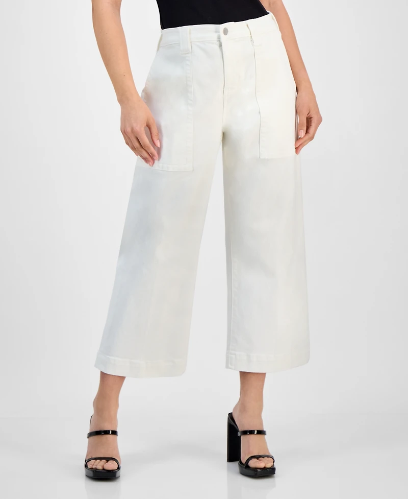 Liverpool Los Angeles Petite Stride High-Rise Wide-Leg Crop Jeans