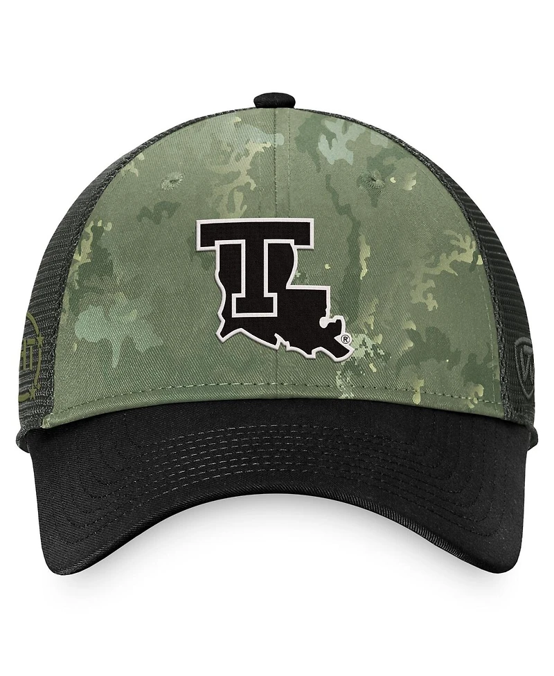Top of the World Men's Hunter Green/Gray Louisiana Tech Bulldogs Oht Military Appreciation Unit Trucker Adjustable Hat