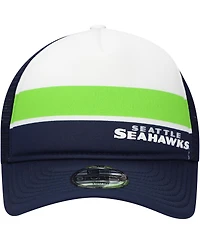 New Era Big Boys and Girls College Navy Seattle Seahawks Sport Night Color Block 9FORTY A-Frame Trucker Adjustable Hat