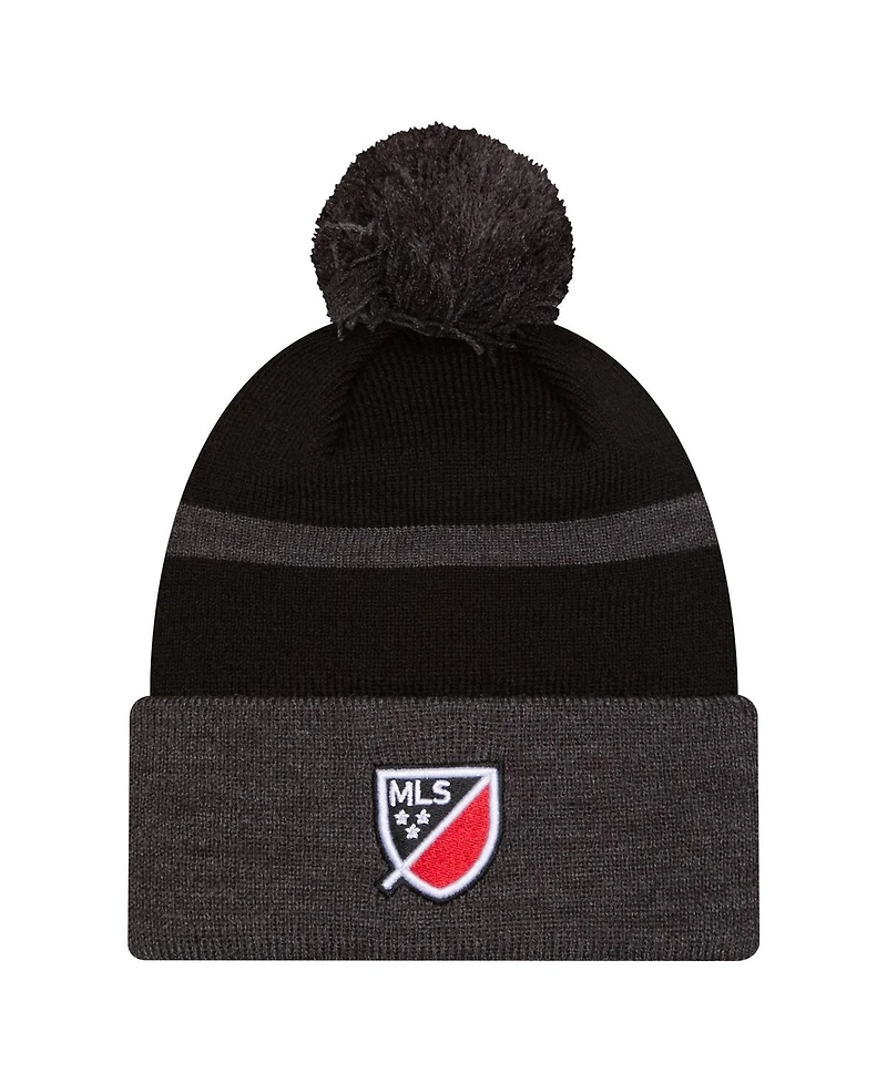 New Era Men's Black D.c. United 2025 Kickoff Cuffed with pom Knit hat