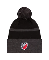 New Era Men's Black D.c. United 2025 Kickoff Cuffed with pom Knit hat