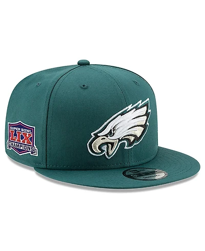 New Era Men's Midnight Green Philadelphia Eagles Super Bowl Lix Champions Side Patch 9FIFTY Snapback Hat