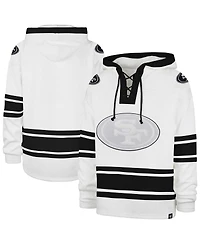 '47 Brand Men's White San Francisco 49ers After Image Superior Lacer with Hood Sweatshirt