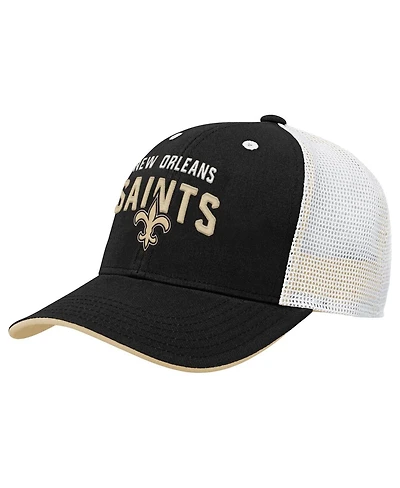 Outerstuff Big Boys and Girls Black New Orleans Saints Core Lockup Trucker Adjustable Hat