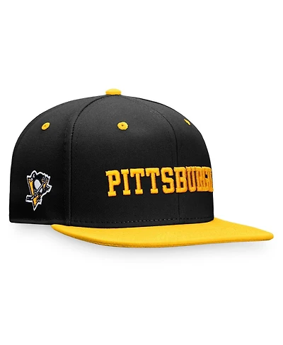 Fanatics Men's Black/Gold Pittsburgh Penguins Heritage City Two-Tone Snapback Hat