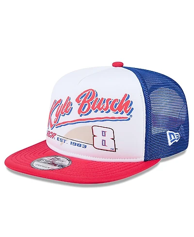New Era Men's Black Kyle Busch 9FIFTY A-Frame Retro Script Snapback Hat