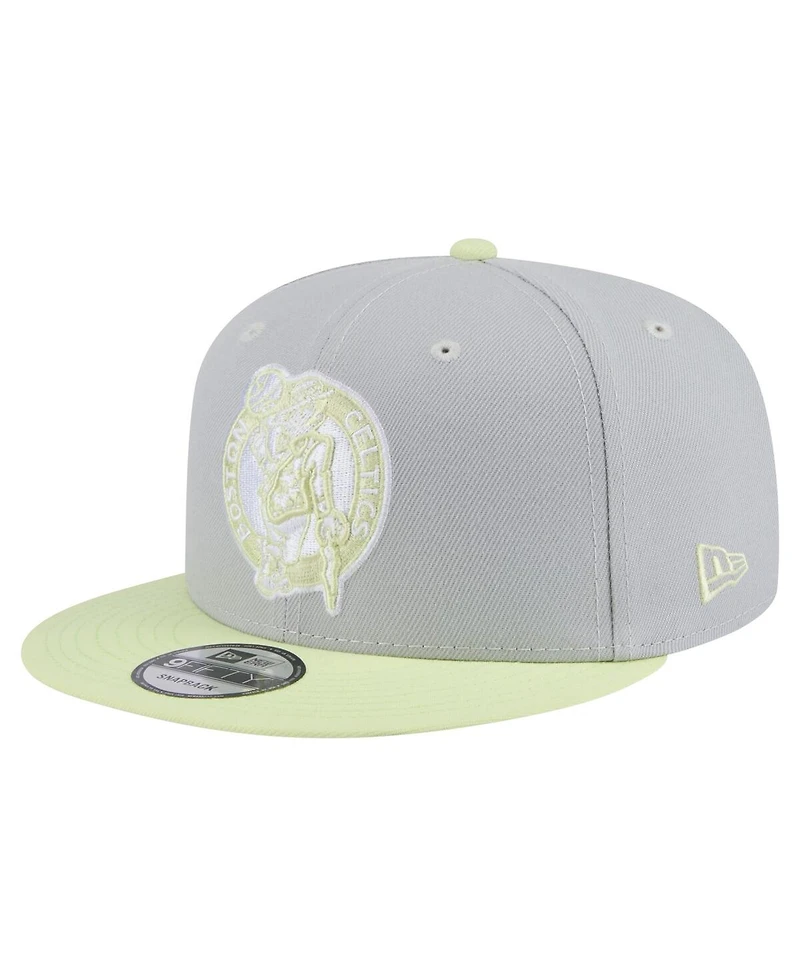 New Era Men's Gray/Yellow Boston Celtics Color Pack Two-Tone 9FIFTY Snapback Hat