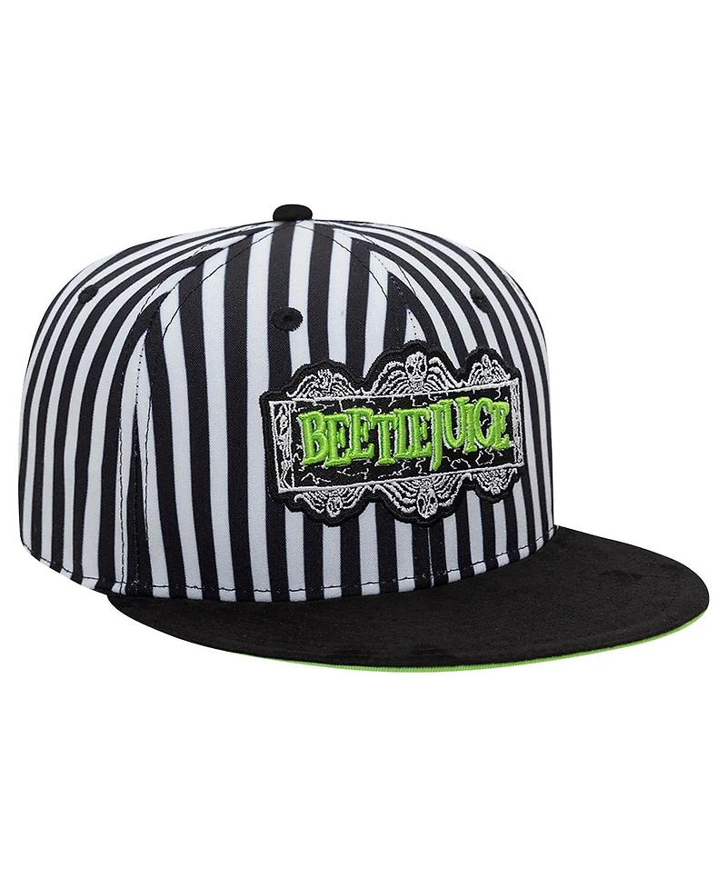 New Era Men's Black Beetlejuice Green Piping 9FORTY Adjustable Hat