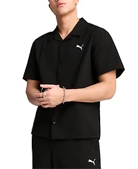 Puma Men's Regular-Fit Button-Down Seersucker Camp Shirt