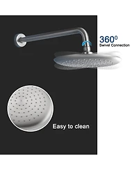 9.5 Inch Wall Mount Dual Shower Heads Shower System with Handheld Sprayer 5-Spray Patterns Shower with Thermostatic Valve in Brushed Nickel