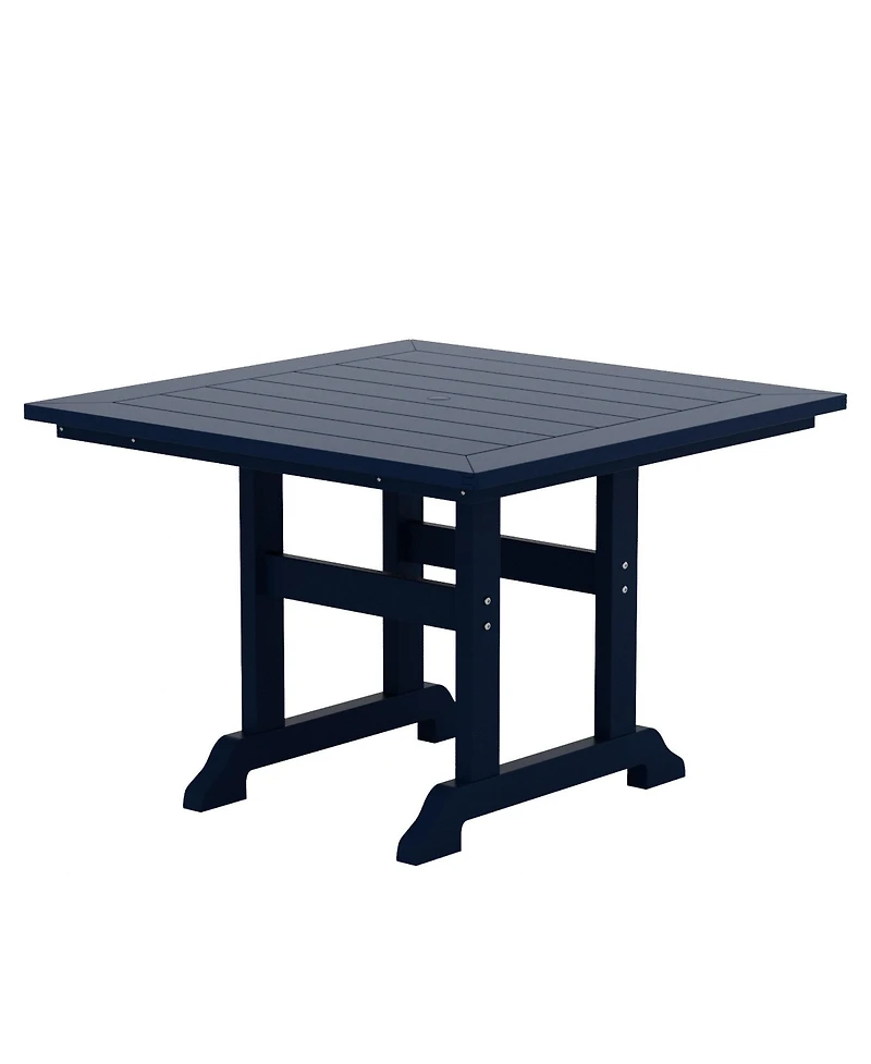 5-Piece Hdpe Square Patio Dining Table Set with Foldable Chairs