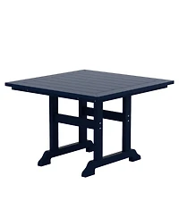 5-Piece Hdpe Square Patio Dining Table Set with Foldable Chairs