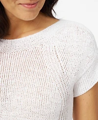 Cable & Gauge Women's Tape Yarn Knit Crew Neck Sweater