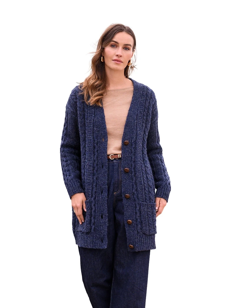 Celtic & Co. Women's Relaxed fit cable knit cardigan