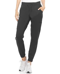 Medichic Women's Scrubs Mid Rise Six Pocket Yoga Scrub Joggers, Wine Large